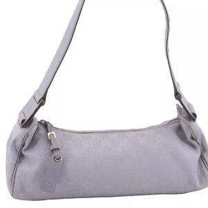 Authentic GUCCI Shoulder Hand Bag GG Canvas Leather 92697 Purple 5811D